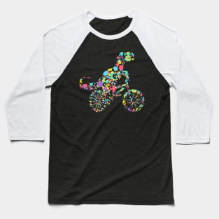 Polka Dot T Rex Dinosaur riding bicycle Dot Day Baseball T-Shirt